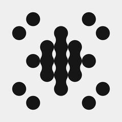 Abstract Cross Pattern Dots Logo generative computational art illustration