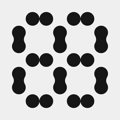 Abstract Cross Pattern Dots Logo generative computational art illustration