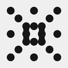 Abstract Cross Pattern Dots Logo generative computational art illustration
