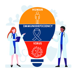 Flat design with people. HIV  - Human Immunodeficiency Virus, medical concept. Vector illustration for website banner, marketing materials, business presentation, online advertising