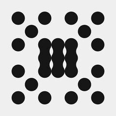 Abstract Cross Pattern Dots Logo generative computational art illustration