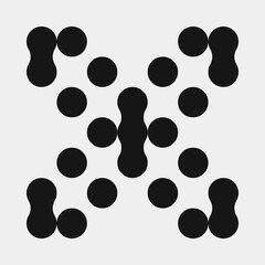 Abstract Cross Pattern Dots Logo generative computational art illustration
