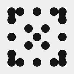 Abstract Cross Pattern Dots Logo generative computational art illustration