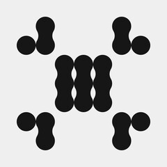 Abstract Cross Pattern Dots Logo generative computational art illustration