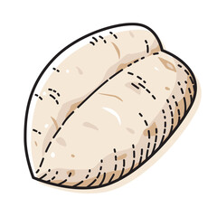 Grilled chicken breast isolated on white background. Vector illustration of food.