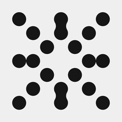 Abstract Cross Pattern Dots Logo generative computational art illustration