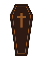 Obraz premium Isolated coffin with cross vector design