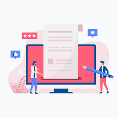 Creative writing illustration concept. Illustrations for websites, landing pages, mobile apps, posters and banners.