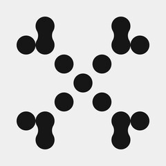 Abstract Cross Pattern Dots Logo generative computational art illustration