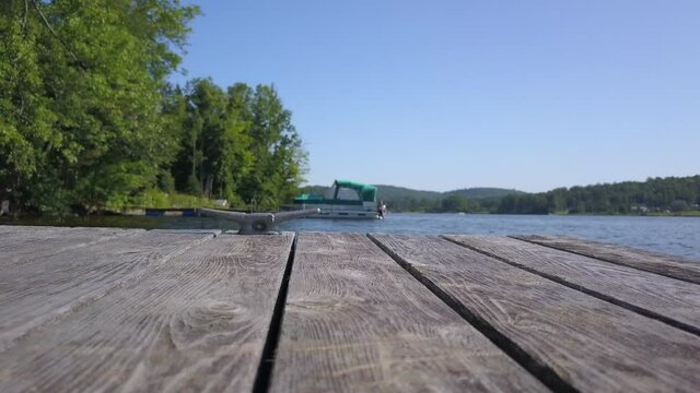 Bobbing cottage dock on a beautiful summer day.