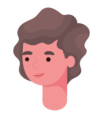brown hair man cartoon head vector design