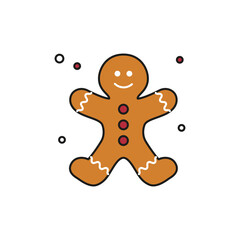 Gingerbread Man icon on white background.