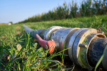 Dirty hose valve for agricultural irrigation. Germany, Neuhausen.