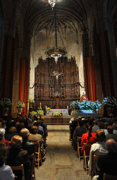 Interior de la Concatedral de Santa María de Cáceres, Extremadura, España 
