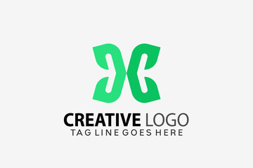 Letter D & C Leaf Creative Logo Design Vector Illustration Template