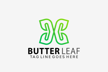 Butterfly Leaf Creative Logo Design Vector Illustration Template