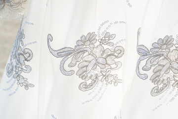 hochzeitskleid für braut stoff floral detail weiblich close-up