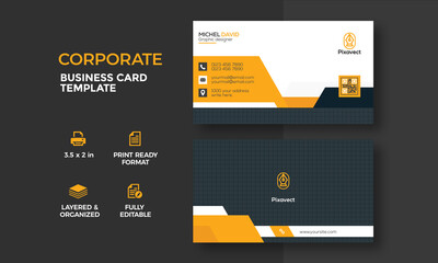 Creative modern stylish corporate business card template design vector 