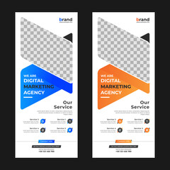 Business Roll Up Banner stand. Presentation concept. Modern roll up banner. Vertical roll up a template, banner stand, or flag design layout. Poster for conference, forum, shop, event.