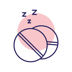 sleeping pills line style icon vector design