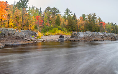 Autumn Scenes along St Louis River at Jay Cooke State Park