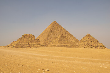 Panoramic view from Giza Desert, Architecture and historical place from Egypt, El Cairo 2018