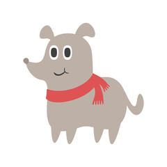 Obraz na płótnie Canvas Design of funny dog with scarf