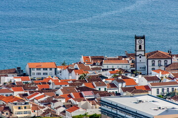 The view of the city from the chapel at the ocean from the top - portugal