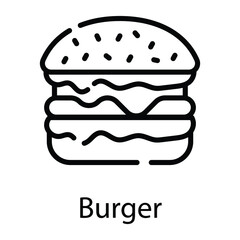 burger vector line icon 