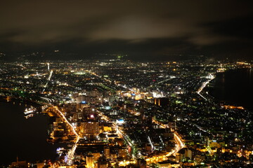 Hakodate, Hokkaido Japan - night view of the city