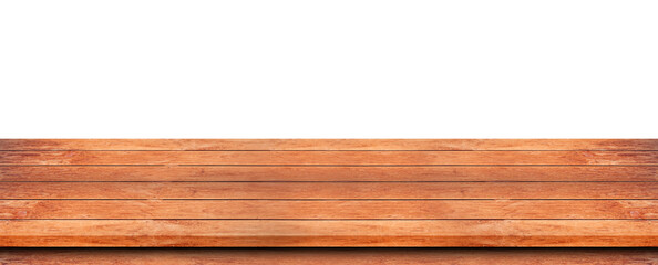 wooden table isolated on white background with clipping path