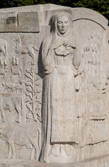 Monument of Ecaterina Teodoroiu in Targu-Jiu, Romania. Construction elements and details.