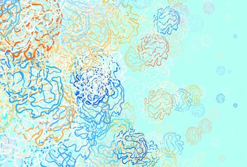 Light Blue, Yellow vector template with circles, lines.