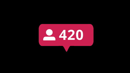 POPULAR social media friend request button counter going up.Nice and unique comment icons with beautiful motion.Animation. Abstract animation of social media reaction buttons