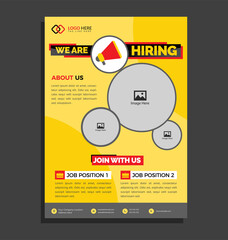 Fflyer Hire Ad, We are Hiring, Flyer Job Recruitment,  Job Vacancy Advertisement Concept