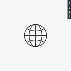 Global, linear style sign for mobile concept and web design