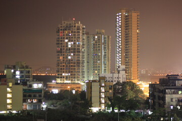 Fototapeta na wymiar Airolli Night sky, Navi Mumbai, India
