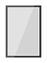 Blank black picture frame vector