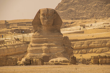 Panoramic view from Giza Desert, Architecture and historical place from Egypt, El Cairo 2018