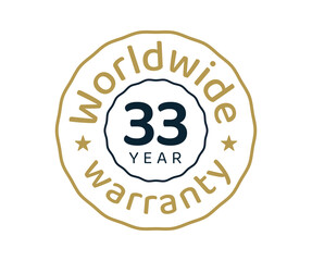 33 years worldwide warranty, 33 years global warranty