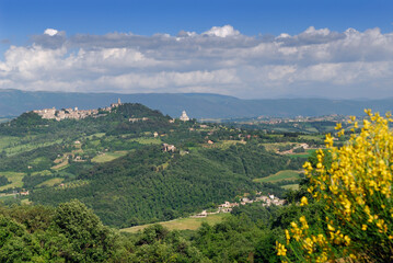 The Tiber River Valley in Umbria with Pontecuti and Todi