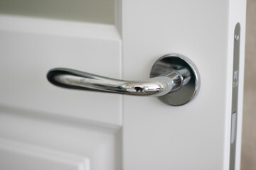 silver door handle