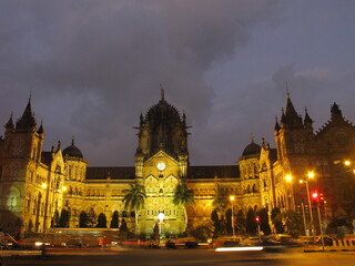 Obraz premium Chhatrapati Shivaji Terminus, Victoria Terminus, BMC, Building, Railway station, UNESCO, World Heritage site, Mumbai, India