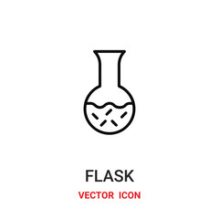 flask icon vector symbol. flask symbol icon vector for your design. Modern outline icon for your website and mobile app design.