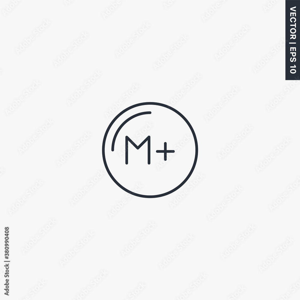 Poster adding value to buffer, linear style sign for mobile concept and web design