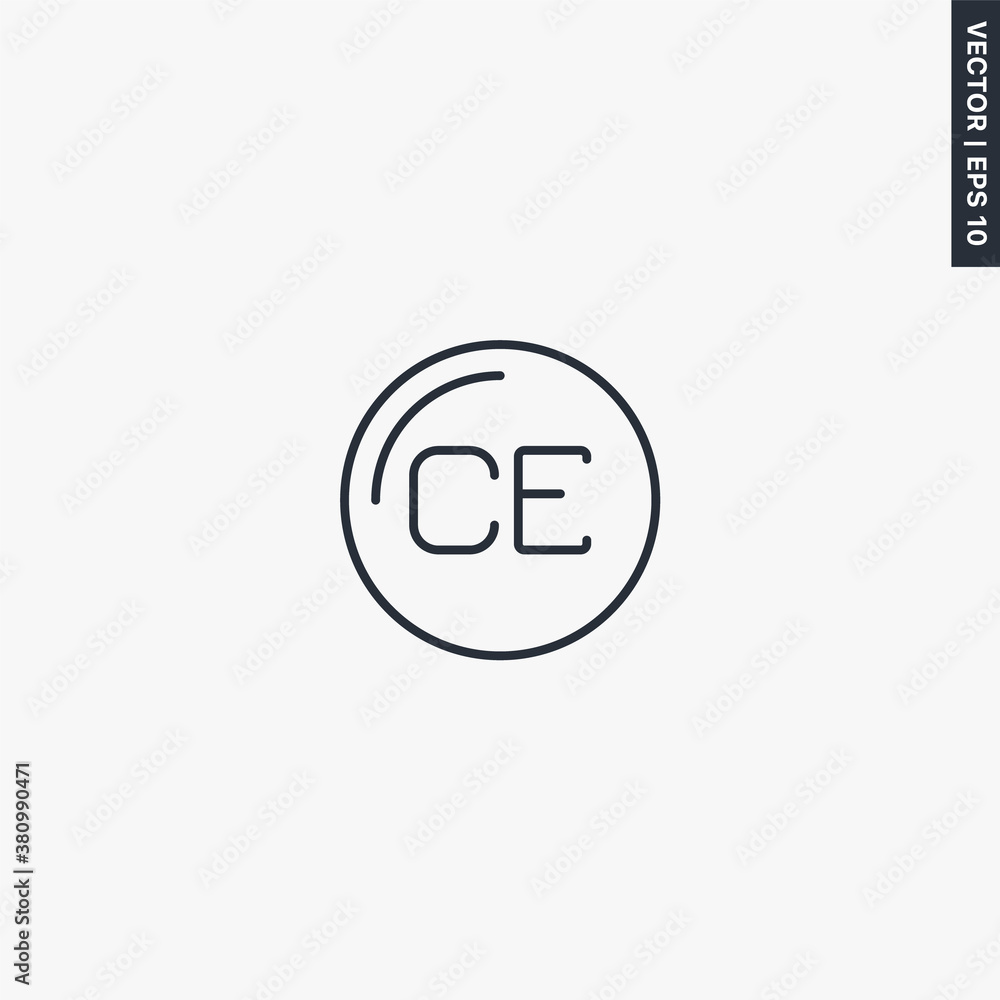 Poster clean entry, linear style sign for mobile concept and web design