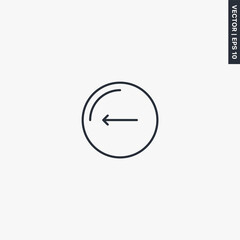 Back arrow, linear style sign for mobile concept and web design