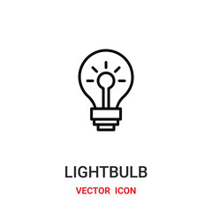 lightbulb icon vector symbol. lightbulb symbol icon vector for your design. Modern outline icon for your website and mobile app design.