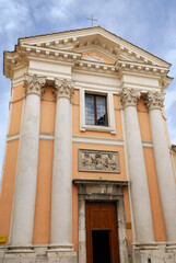 Fototapeta na wymiar Exterior of Saint Ansano church in Spoleto Italy