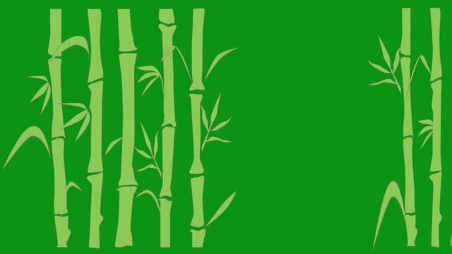 Funny colourful background green  bamboo forest. Motion graphics, hand drawn.  Seamless loop. 